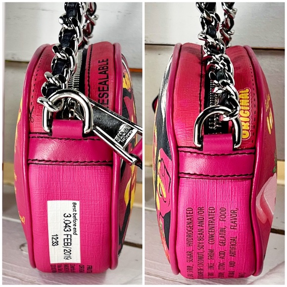Moschino Couture Pink Coated Canvas Pop Art “Fruitblast” Crossbody Bag - Picture 9 of 10